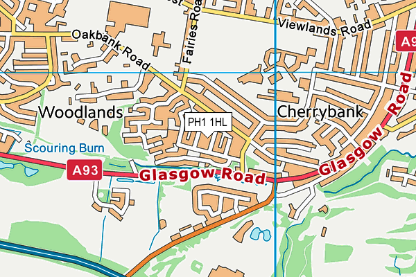 PH1 1HL map - OS VectorMap District (Ordnance Survey)