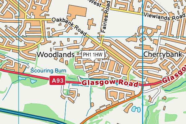 PH1 1HW map - OS VectorMap District (Ordnance Survey)