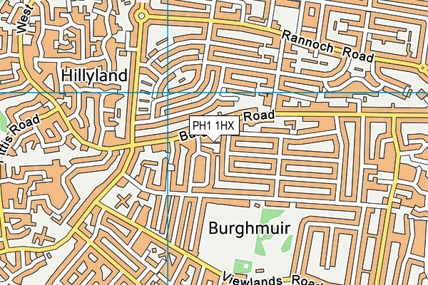 PH1 1HX map - OS VectorMap District (Ordnance Survey)
