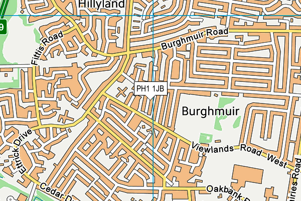 PH1 1JB map - OS VectorMap District (Ordnance Survey)