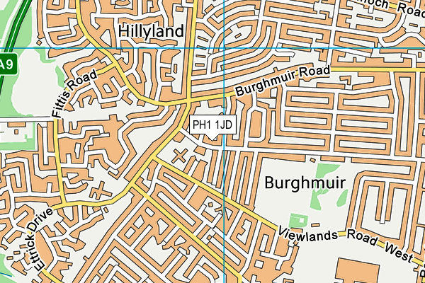 PH1 1JD map - OS VectorMap District (Ordnance Survey)