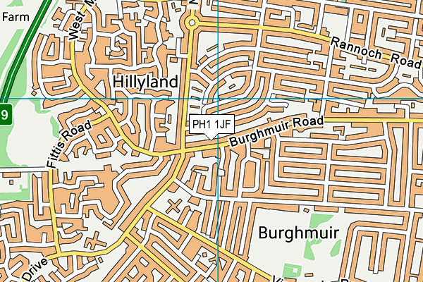 PH1 1JF map - OS VectorMap District (Ordnance Survey)