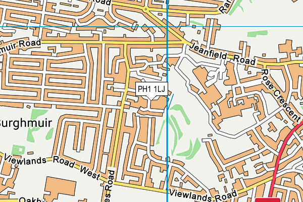 PH1 1LJ map - OS VectorMap District (Ordnance Survey)