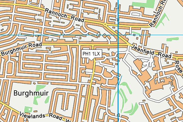 PH1 1LX map - OS VectorMap District (Ordnance Survey)