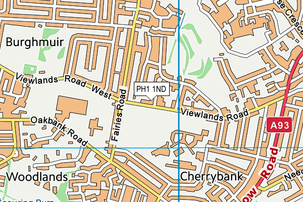 PH1 1ND map - OS VectorMap District (Ordnance Survey)