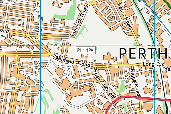 PH1 1PA map - OS VectorMap District (Ordnance Survey)