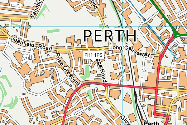 PH1 1PS map - OS VectorMap District (Ordnance Survey)