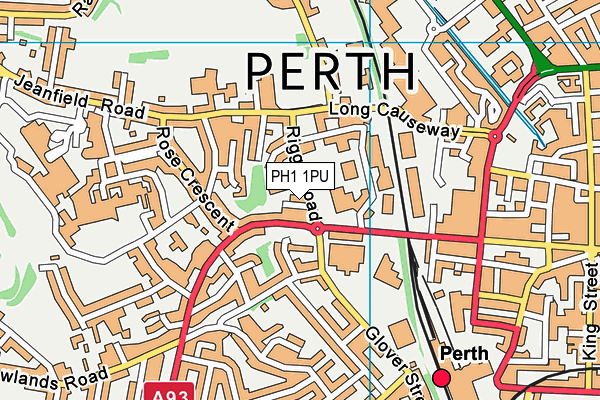 PH1 1PU map - OS VectorMap District (Ordnance Survey)