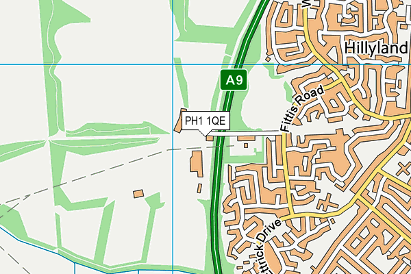PH1 1QE map - OS VectorMap District (Ordnance Survey)