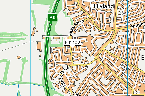 PH1 1QU map - OS VectorMap District (Ordnance Survey)