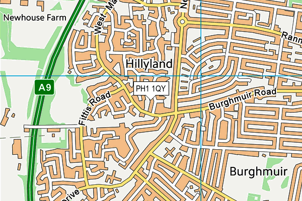 PH1 1QY map - OS VectorMap District (Ordnance Survey)