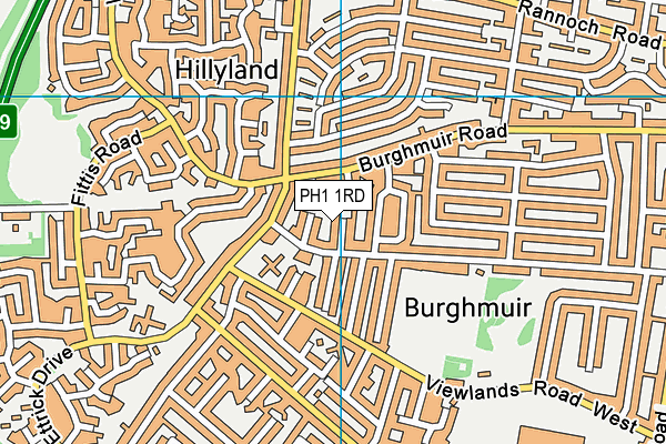 PH1 1RD map - OS VectorMap District (Ordnance Survey)
