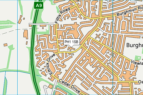 PH1 1SB map - OS VectorMap District (Ordnance Survey)