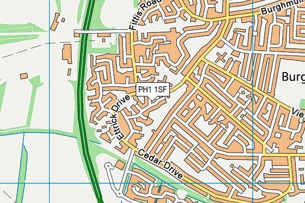 PH1 1SF map - OS VectorMap District (Ordnance Survey)