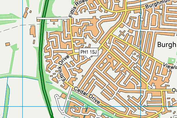 PH1 1SJ map - OS VectorMap District (Ordnance Survey)