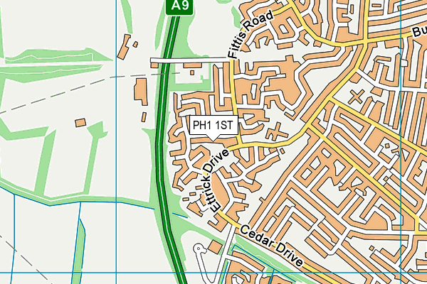 PH1 1ST map - OS VectorMap District (Ordnance Survey)
