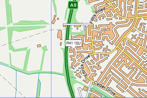PH1 1SU map - OS VectorMap District (Ordnance Survey)