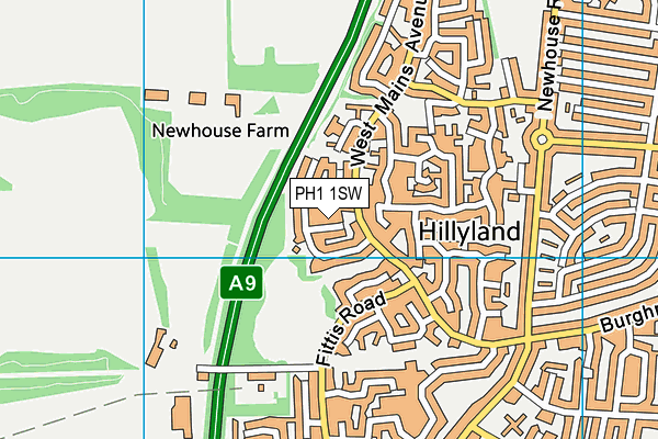 PH1 1SW map - OS VectorMap District (Ordnance Survey)