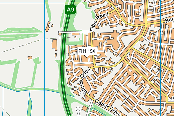 PH1 1SX map - OS VectorMap District (Ordnance Survey)