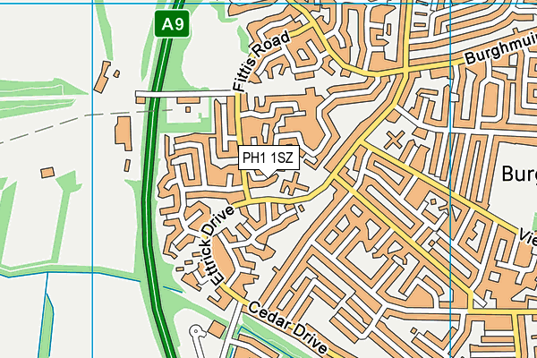PH1 1SZ map - OS VectorMap District (Ordnance Survey)