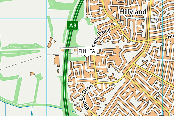 PH1 1TA map - OS VectorMap District (Ordnance Survey)