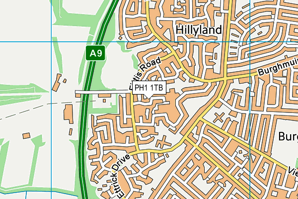 PH1 1TB map - OS VectorMap District (Ordnance Survey)