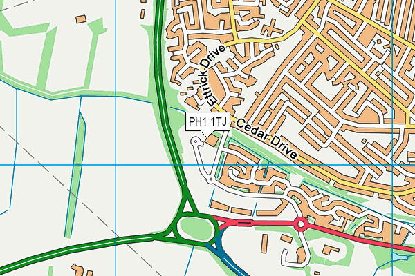 PH1 1TJ map - OS VectorMap District (Ordnance Survey)