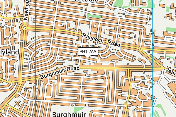 PH1 2AA map - OS VectorMap District (Ordnance Survey)