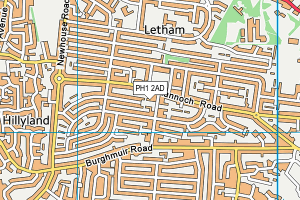 PH1 2AD map - OS VectorMap District (Ordnance Survey)