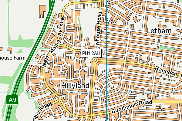 PH1 2AH map - OS VectorMap District (Ordnance Survey)