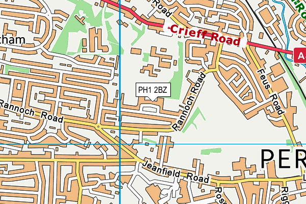 PH1 2BZ map - OS VectorMap District (Ordnance Survey)