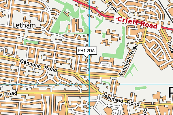PH1 2DA map - OS VectorMap District (Ordnance Survey)