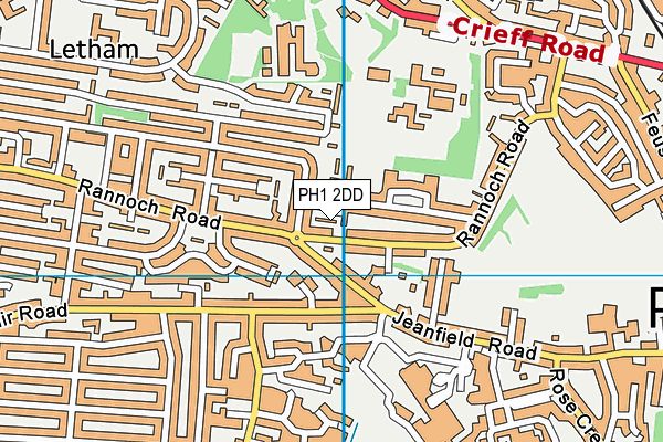 PH1 2DD map - OS VectorMap District (Ordnance Survey)