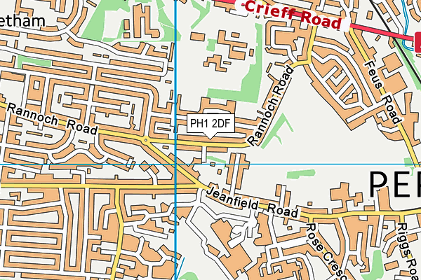 PH1 2DF map - OS VectorMap District (Ordnance Survey)