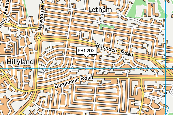 PH1 2DX map - OS VectorMap District (Ordnance Survey)