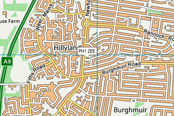 PH1 2EE map - OS VectorMap District (Ordnance Survey)