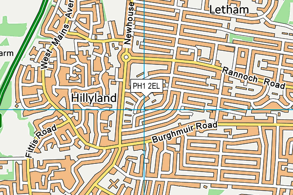 PH1 2EL map - OS VectorMap District (Ordnance Survey)