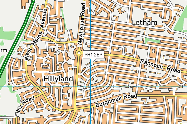 PH1 2EP map - OS VectorMap District (Ordnance Survey)