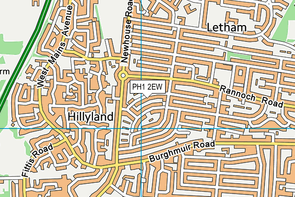 PH1 2EW map - OS VectorMap District (Ordnance Survey)