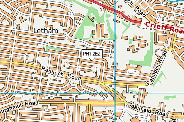 PH1 2EZ map - OS VectorMap District (Ordnance Survey)