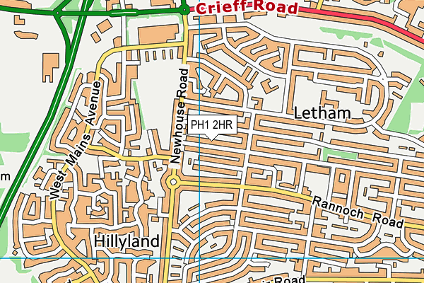 PH1 2HR map - OS VectorMap District (Ordnance Survey)