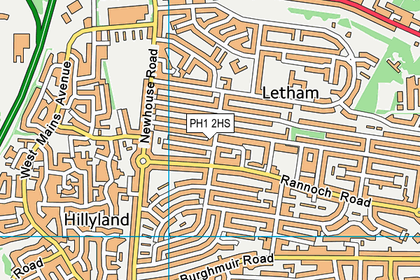 PH1 2HS map - OS VectorMap District (Ordnance Survey)