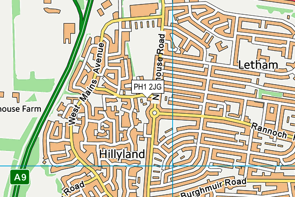 PH1 2JG map - OS VectorMap District (Ordnance Survey)