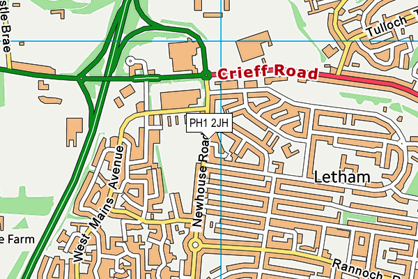 PH1 2JH map - OS VectorMap District (Ordnance Survey)