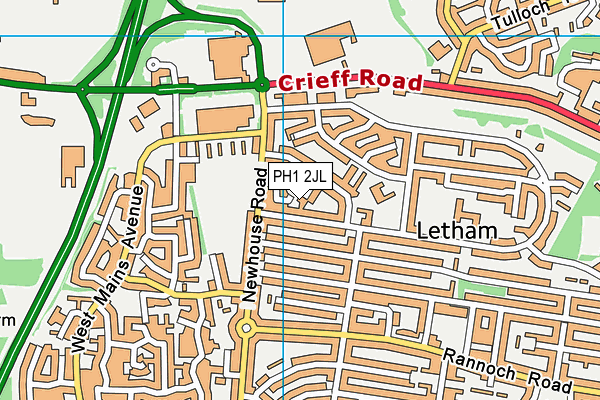 PH1 2JL map - OS VectorMap District (Ordnance Survey)