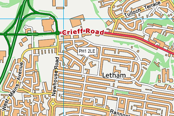 PH1 2LE map - OS VectorMap District (Ordnance Survey)