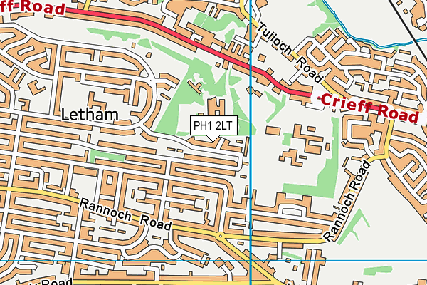 PH1 2LT map - OS VectorMap District (Ordnance Survey)