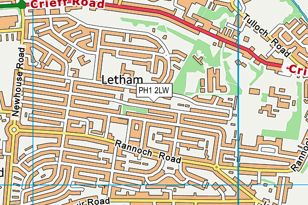PH1 2LW map - OS VectorMap District (Ordnance Survey)