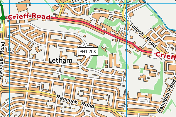 PH1 2LX map - OS VectorMap District (Ordnance Survey)