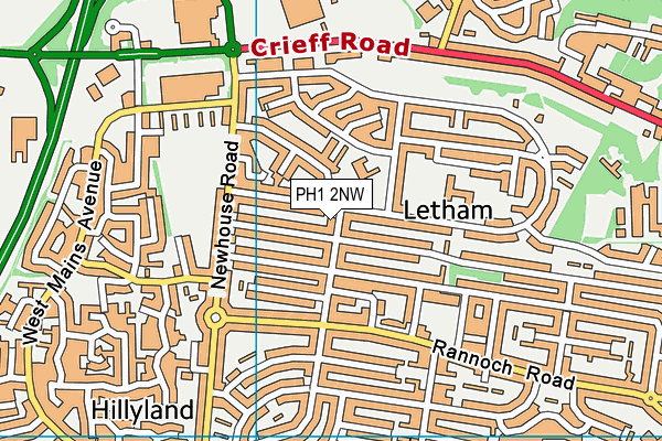 PH1 2NW map - OS VectorMap District (Ordnance Survey)